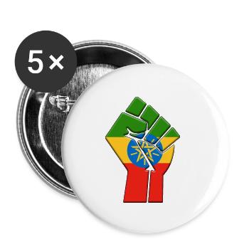 Ethipoia Flag Ethiopian Country Pride Native - Buttons small 1''/25 mm (5-pack) - white - Front