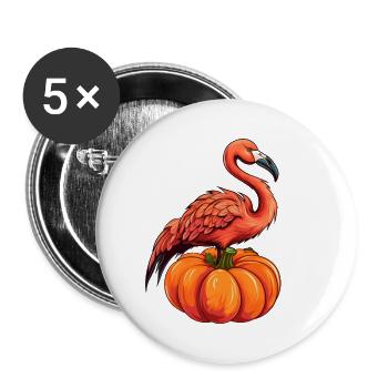 Flamingo Pumpkin Lazy Halloween Party Costume pour - Lot de 5 petits badges (25 mm) - blanc - Devant