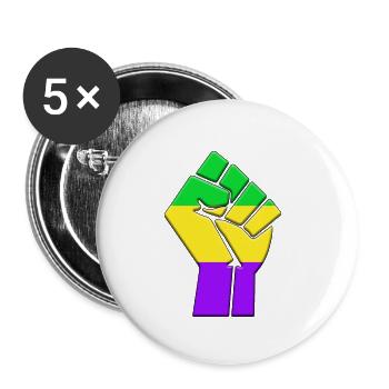 Drapeau du Mardi Gras - Lot de 5 petits badges (25 mm) - blanc - Devant