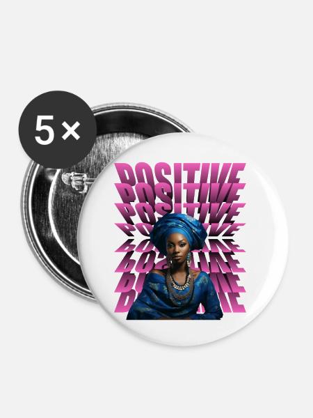 Positive Mutter - Buttons klein 25 mm (5er Pack) - Weiß