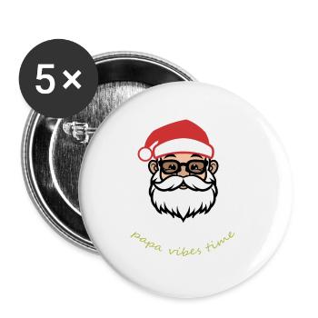 Papa humoristique de Noël Sarcastique Citation - Lot de 5 petits badges (25 mm) - blanc - Devant