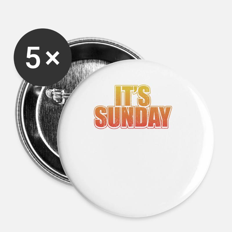 Grunge Sunday Vintage Jokes Distressed Prankster - Buttons small 1''/25 mm (5-pack) - white