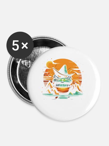 Eine Tasse voller Zauberer-Katze - Buttons klein 25 mm (5er Pack) - Weiß