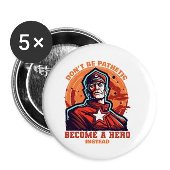 Devenez un héros du peuple - Lot de 5 petits badges (25 mm) - blanc - Devant
