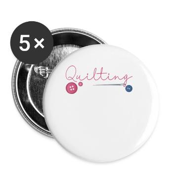 Quilting Skills Loading Funny Sewing Machine - Buttons small 1''/25 mm (5-pack) - white - Front