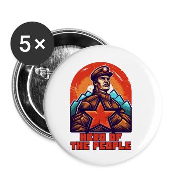 Der Held des Volkes - Buttons klein 25 mm (5er Pack) - Weiß - Vorne