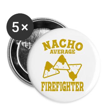 lustiger Feuerwehrmann Nacho durchschnittliche Brandbekämpfung - Buttons klein 25 mm (5er Pack) - Weiß - Vorne