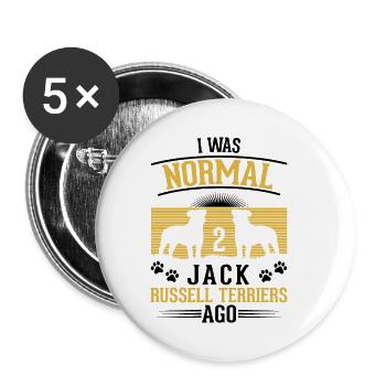 Jack Russell Terrier Cadeau - Lot de 5 petits badges (25 mm) - blanc - Devant