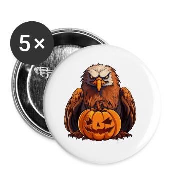 Eagle Pumpkin Lazy Halloween Party Costume Enfants - Lot de 5 petits badges (25 mm) - blanc - Devant