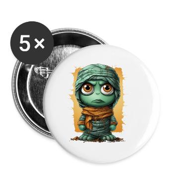 Halloween Spooky Cartoon Mummy - Lot de 5 petits badges (25 mm) - blanc - Devant