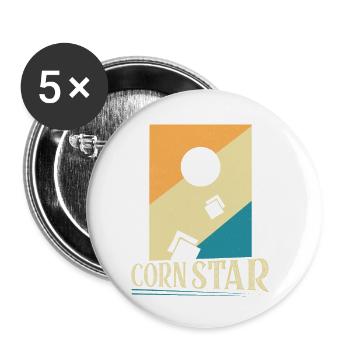 Corn Star Cornhole Bean Bag Toss - Buttons klein 25 mm (5er Pack) - Weiß - Vorne