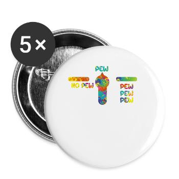 No Pew Funny Paintball Spieler Paintballing - Buttons klein 25 mm (5er Pack) - Weiß - Vorne