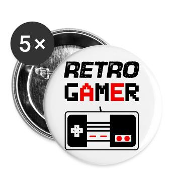 Gamer 01 - Buttons small 1''/25 mm (5-pack) - white - Front