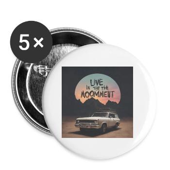 Vivez le moment présent et profitez de votre vie - Lot de 5 petits badges (25 mm) - blanc - Devant