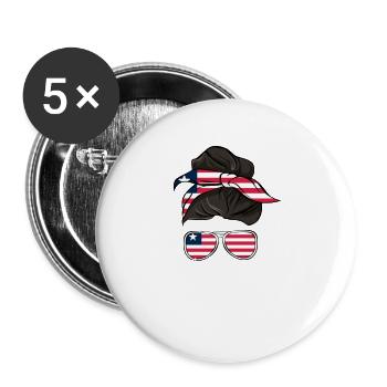 Liberia - Buttons klein 25 mm (5er Pack) - Weiß - Vorne