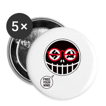FREE YOUR MIND - Buttons klein 25 mm (5er Pack) - Weiß - Vorne