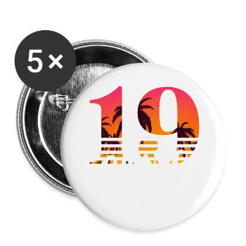 Jahrgang 1919-19. Jubiläum - Buttons klein 25 mm (5er Pack) - Weiß - Vorne