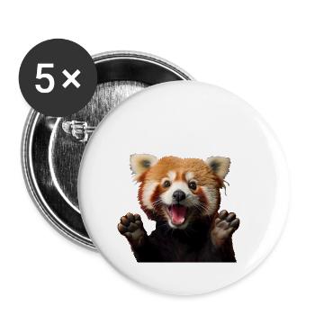2 Jahre Kleiner Roter Panda Pandas 2. Geburtstag - Buttons klein 25 mm (5er Pack) - Weiß - Vorne