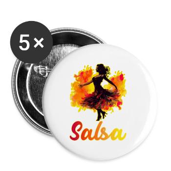 Salsa Tanz Kubanischer Tanz Kuba Urlaub - Buttons klein 25 mm (5er Pack) - Weiß - Vorne