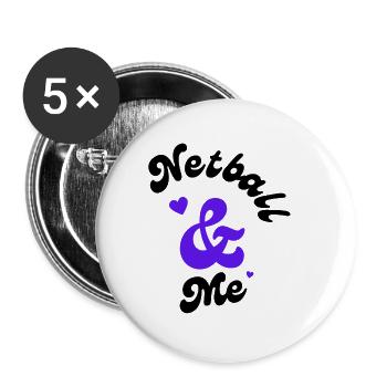 Le netball et moi. - Lot de 5 petits badges (25 mm) - blanc - Devant