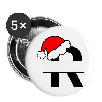 Weihnachtsalphabet Buchstabe R zum Personalisieren - Buttons klein 25 mm (5er Pack) - Weiß - Vorne