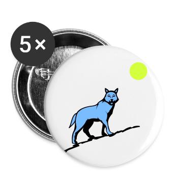 wolf mond - Buttons klein 25 mm (5er Pack) - Weiß - Vorne