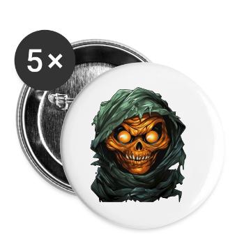 Halloween Spooky Cartoon Mummy - Lot de 5 petits badges (25 mm) - blanc - Devant