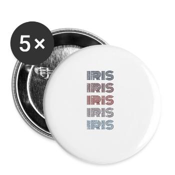 70s Retro Nom Vintage Iris Personnalisé - Lot de 5 petits badges (25 mm) - blanc - Devant