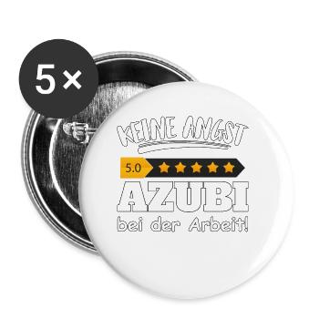 Keine Angst - 5 Sterne Azubi bei der Arbeit - Buttons klein 25 mm (5er Pack) - Weiß - Vorne