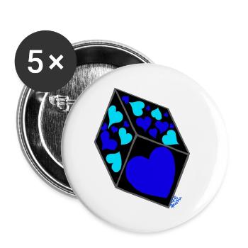 Cube d’amour v Laura, bon - Lot de 5 petits badges (25 mm) - blanc - Devant