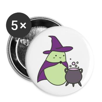 Doux Hallobean - Lot de 5 petits badges (25 mm) - blanc - Devant