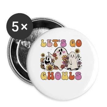 Let's Go Ghouls - Buttons klein 25 mm (5er Pack) - Weiß - Vorne