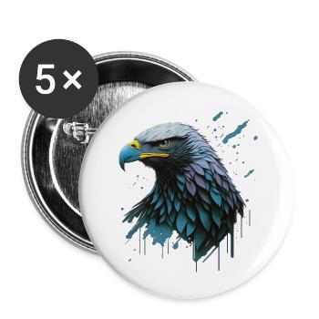 Entfessle die Majestät: Adler - Buttons klein 25 mm (5er Pack) - Weiß - Vorne