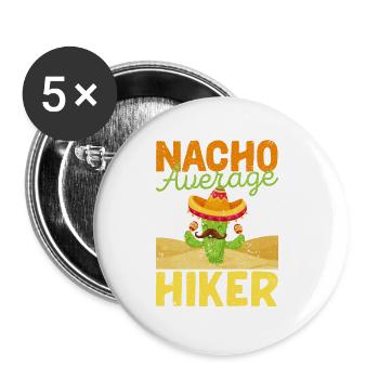 Nacho Average Hiker Funny - Buttons small 1''/25 mm (5-pack) - white - Front