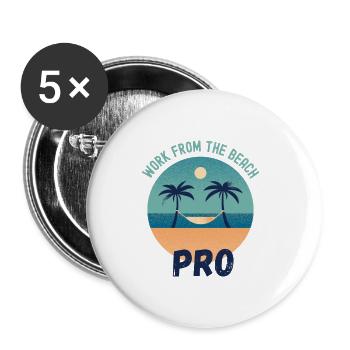 Travailler à partir de The Beach Pro - Lot de 5 petits badges (25 mm) - blanc - Devant