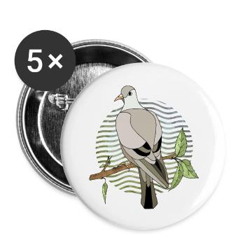 Vogel - Buttons klein 25 mm (5er Pack) - Weiß - Vorne