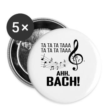 Parodie Klassik Musik Bach Beethoven 5 Symphonie - Lot de 5 petits badges (25 mm) - blanc - Devant