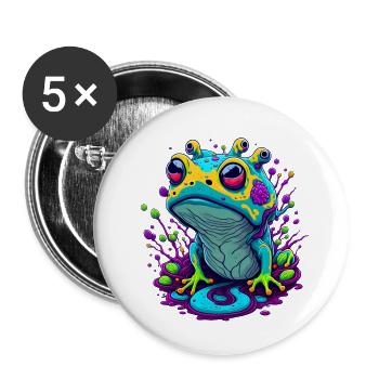 Trippy Frog 03 - Buttons klein 25 mm (5er Pack) - Weiß - Vorne