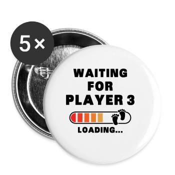 Premiere fois papa maman père mère premiere enfant - Lot de 5 petits badges (25 mm) - blanc - Devant