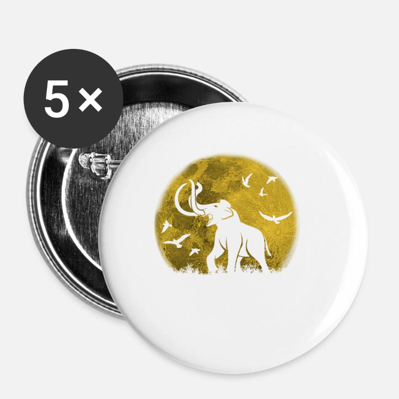 Mammoth - Buttons small 1''/25 mm (5-pack) - white