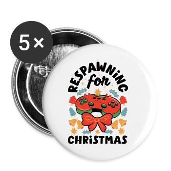 Gaming-inspired fashion Holiday-themed gaming - Buttons klein 25 mm (5er Pack) - Weiß - Vorne
