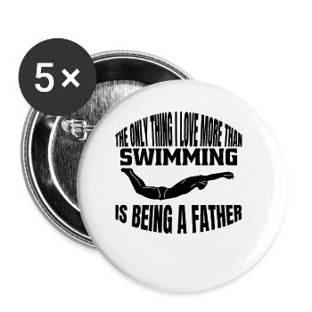 Schwimmverein Schwimmerin Schwimmer Schwimmen - Buttons klein 25 mm (5er Pack) - Weiß - Vorne