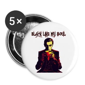 Un vampire effrayant buvant du café - Lot de 5 petits badges (25 mm) - blanc - Devant