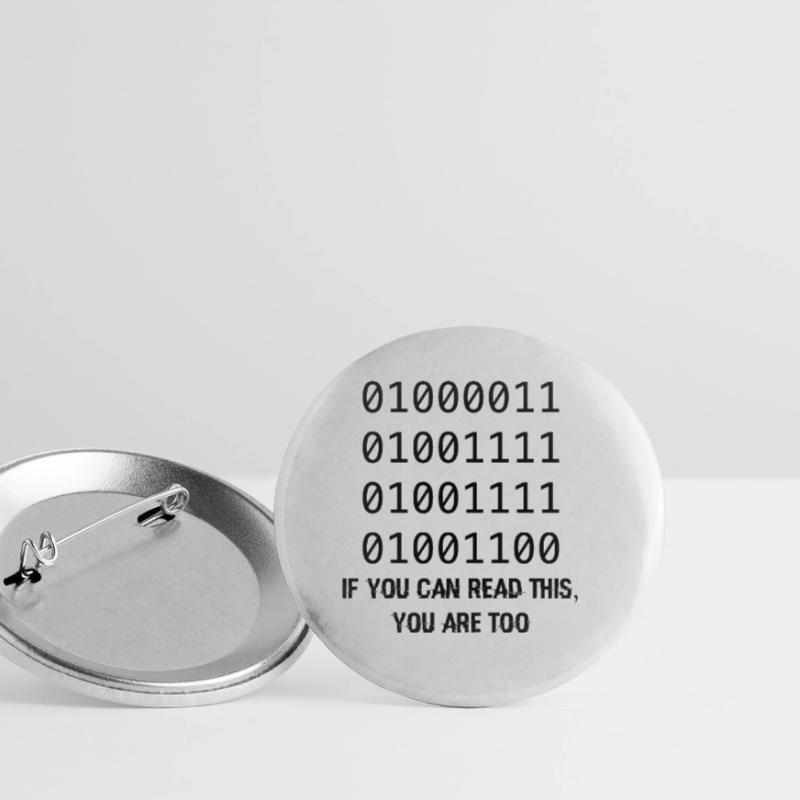 Computer Binary Code Developers Gift Buttons small 1''/25 mm (5-pack)