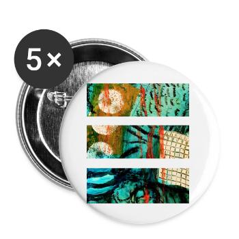Paysage abstrait aux couleurs vives - Lot de 5 petits badges (25 mm) - blanc - Devant