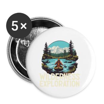 EXPLORATION DE LA NATURE SAUVAGE - Lot de 5 petits badges (25 mm) - blanc - Devant