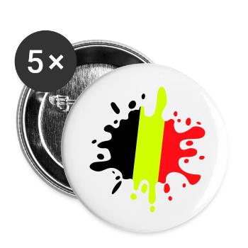 Splash of colour Belgium - Buttons small 1''/25 mm (5-pack) - white - Front