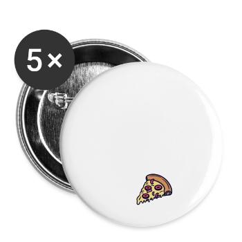 Sauvé par la pizza - Lot de 5 petits badges (25 mm) - blanc - Devant