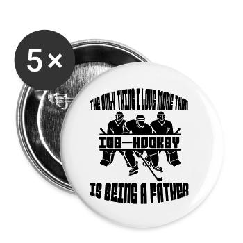 Eishockeyspieler Eishockey Hockeyfan Eishockeyteam - Buttons klein 25 mm (5er Pack) - Weiß - Vorne