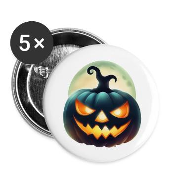 Citrouille d’Halloween - Printflow - Lot de 5 petits badges (25 mm) - blanc - Devant